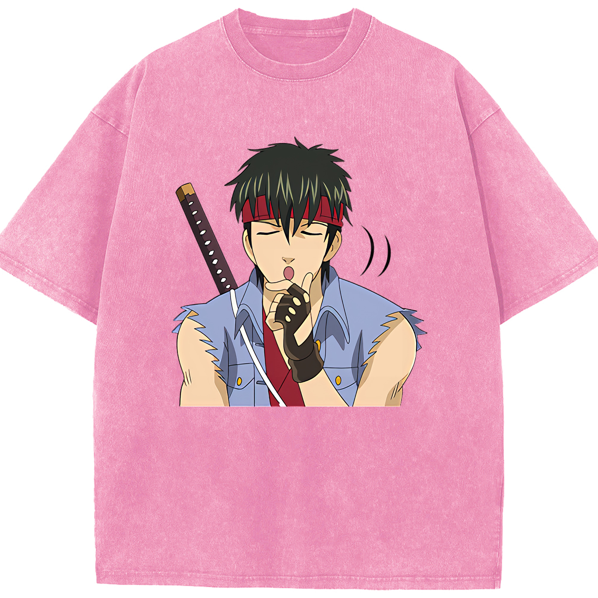 （画像用） ぎんたま 坂田銀時（さかたぎんとき） 神楽 志村新八（しむら しんぱち） GINTAMA Sakata Gintoki Kagura Shimura Shinpachi 綿100% ヴィンテージ風 半袖Tシャツ（フロントプリント）